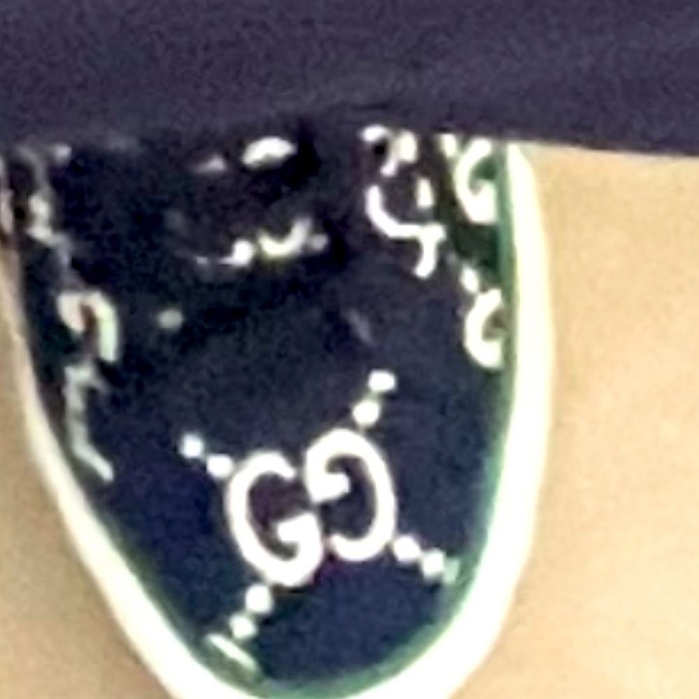 Gucci Navy Monogram Canvas Slip-On Sneakers